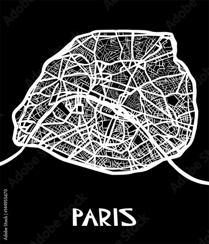 Paris vector map