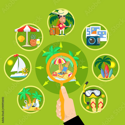 Summer Tourism Circle Concept