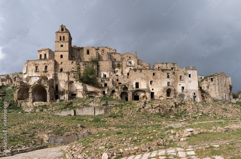 Ruins of Craco, Basilicata region, Italy 