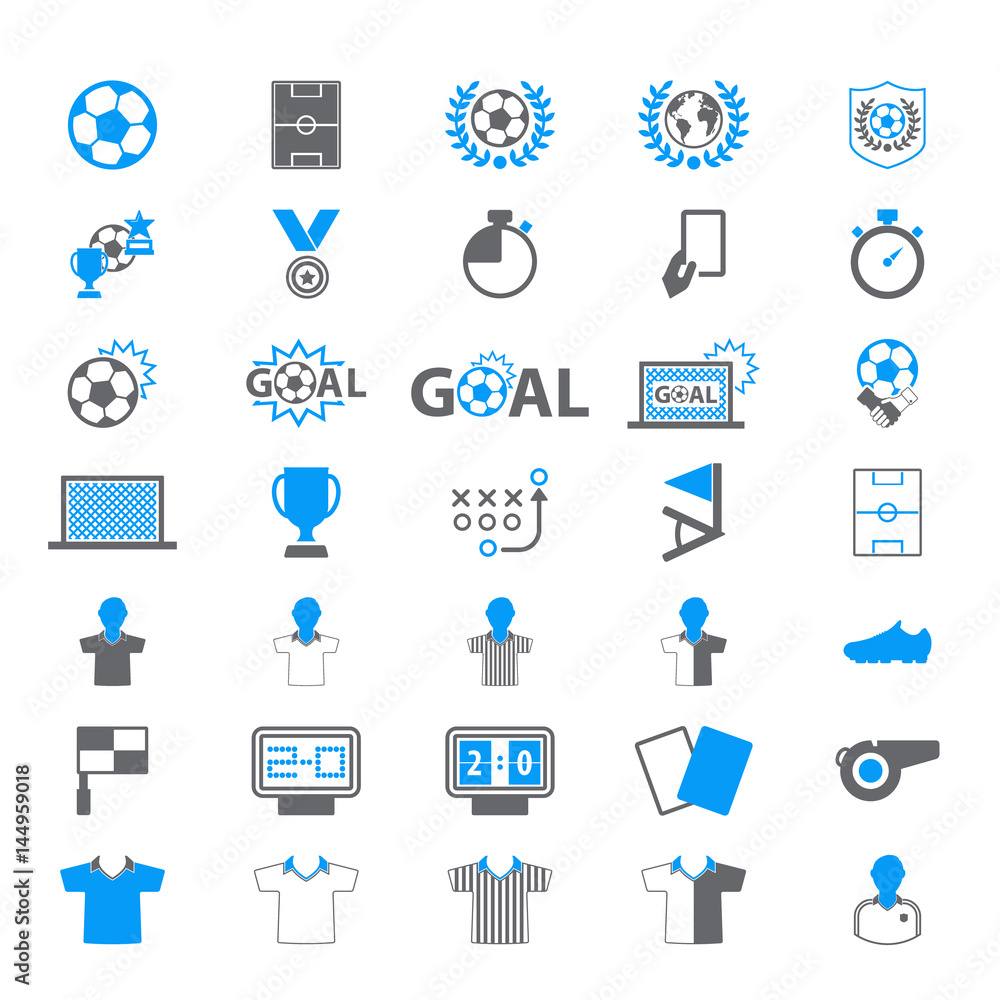  Soccer, football  Icons set. Illustration eps10. Vector