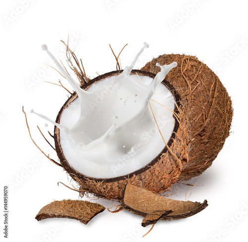close-up of a coconuts with...