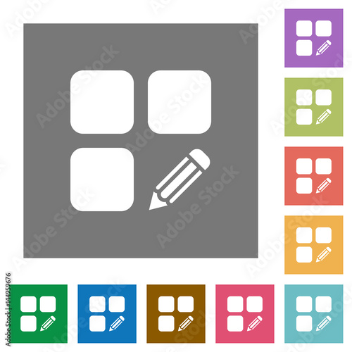 Edit component square flat icons