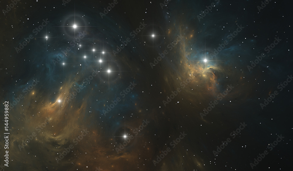 Reflection nebula the site of star formation, nebula radiates by reflected star light