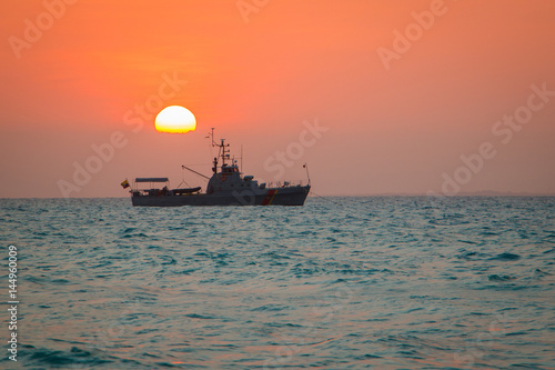 The see sunset at the coast of Cartagena town in Colombia © LindaPhotography