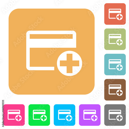 Add new credit card rounded square flat icons