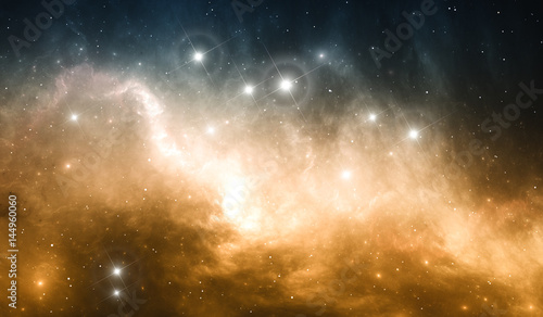 Dust nebula the site of star formation, nebula radiates by reflected star light
