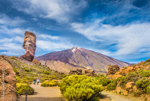 Pico del Teide with Roque Cinchado rock, Tenerife, Canary Islands, Spain photo