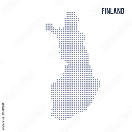 Vector pixel map of Finland isolated on white background
