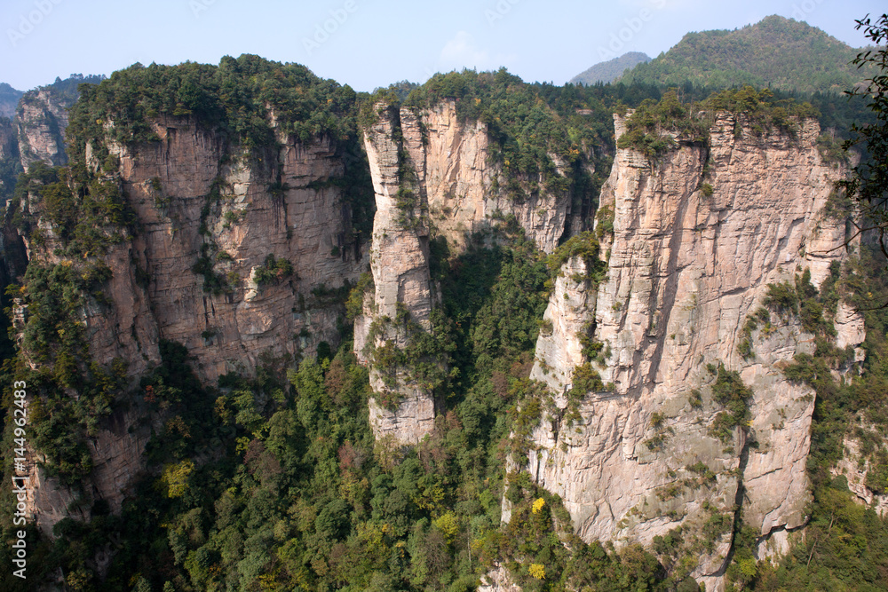 Naklejka premium Mountain landscape of Zhangjiajie, a national park in China
