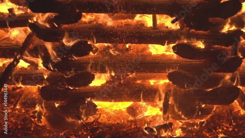 Close up of a burning pyre at an easter fire