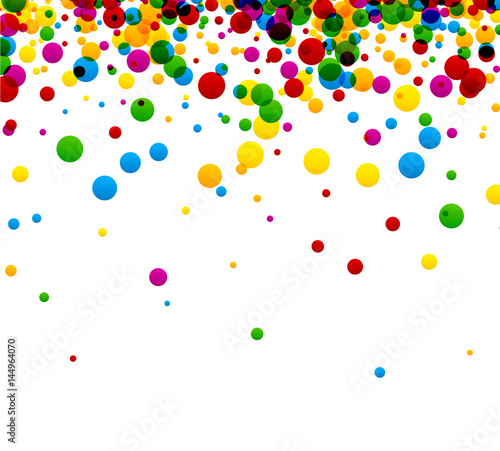 White background with colorful drops.