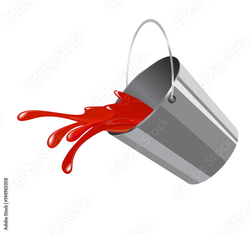 Bucket with paint for icon and decoration
