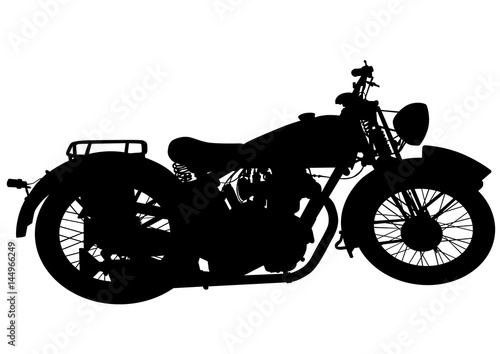 Old big bike on white background