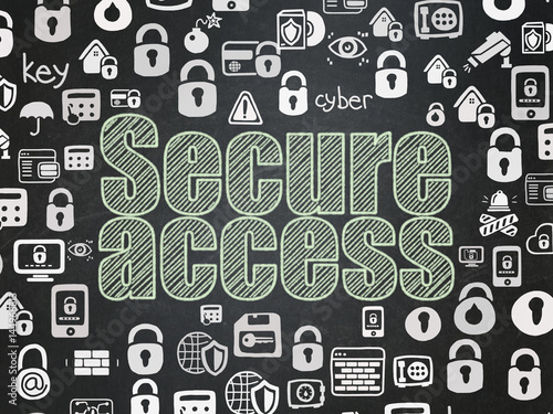 Protection concept: Secure Access on School board background