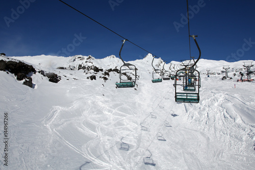 Snow Ski Chair Lift Mount Ruapehu New Zealand