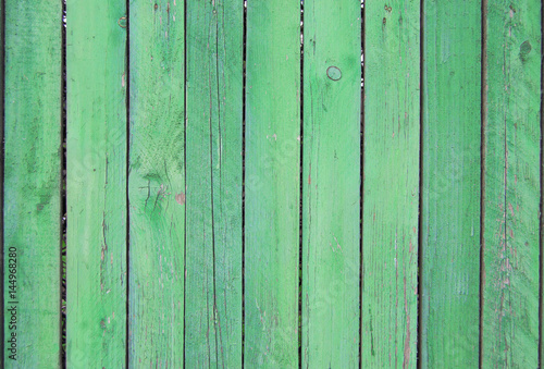 Wood planks, green texture, wooden background, fence
