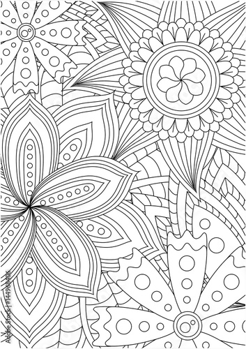 Black and white pattern for adult coloring book. Vector elements for design. Good for design of wrapping and textile.