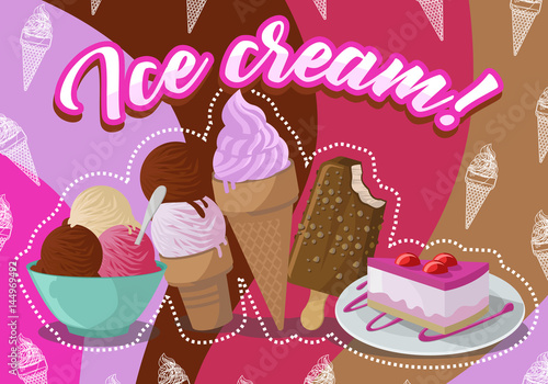 chocolate and strawberry ice cream desserts