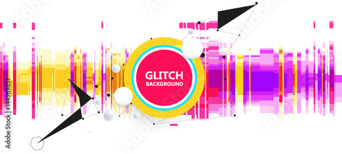 Geometric glitch abstract vector background. Modern chaos illustration.