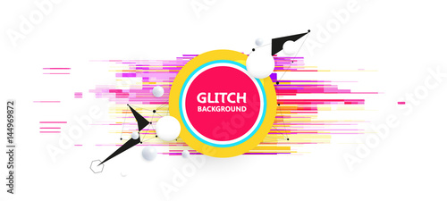 Geometric glitch abstract vector background. Modern chaos illustration.