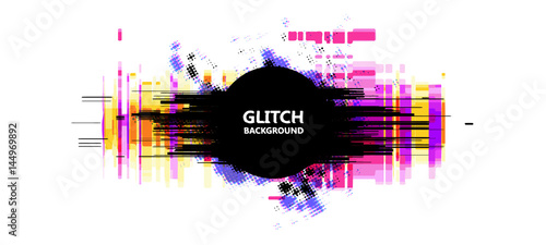 Geometric glitch abstract vector background. Modern chaos illustration.
