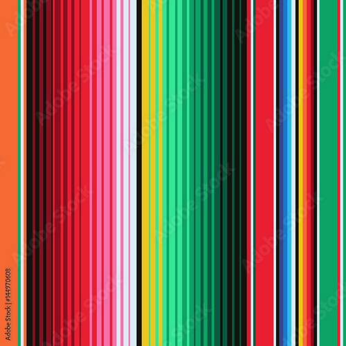 Mexican Blanket Stripes Seamless Vector Pattern. Background for Cinco de Mayo Party Decor or Mexican Food Restaurant Menu.