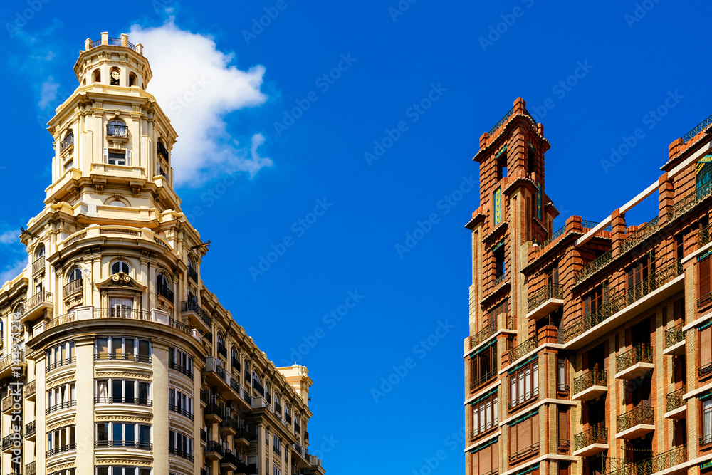 Fototapeta premium Classic Buildings Architecture In Valencia City