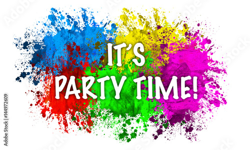 Paint Splatter Words - It s Party Time
