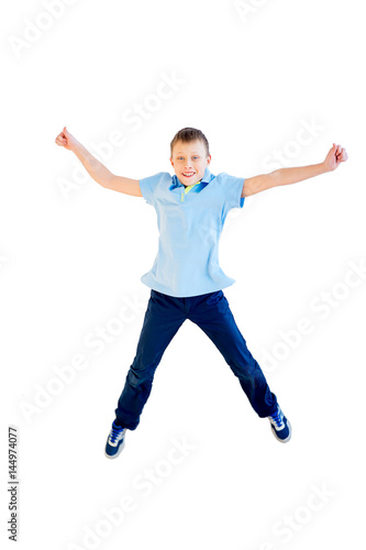 Happy boy jumping