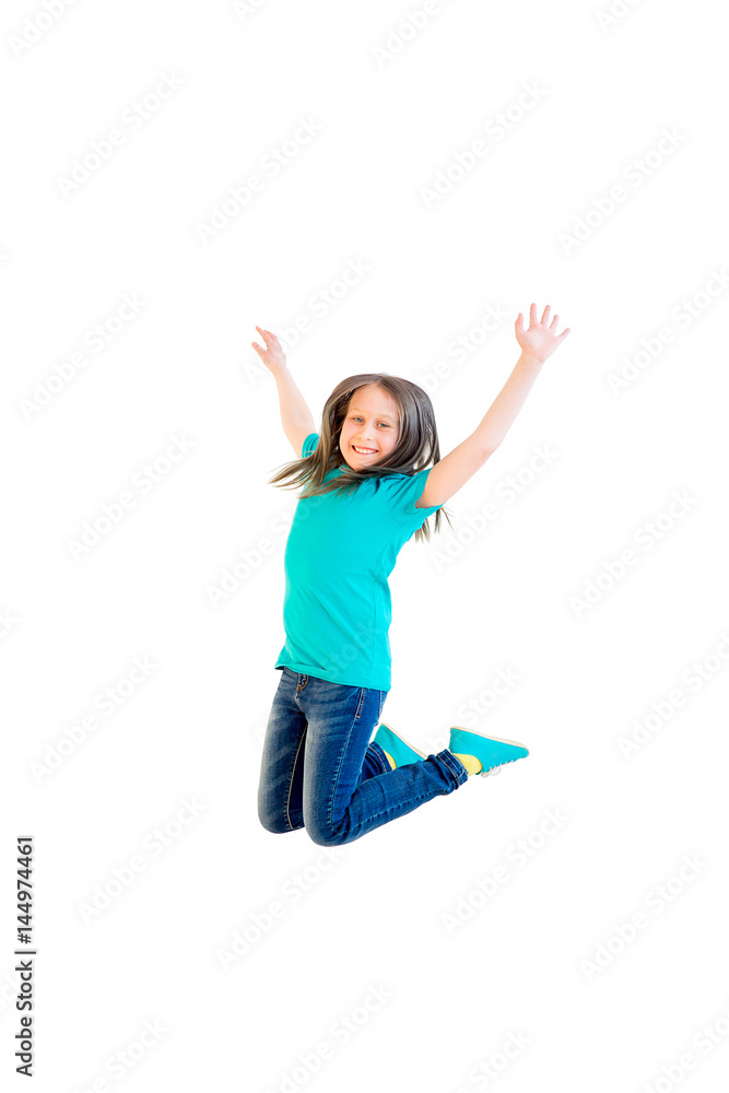 Happy girl jumping
