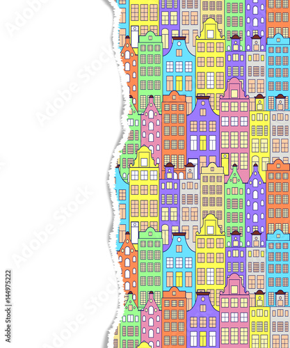 pattern with colorful building