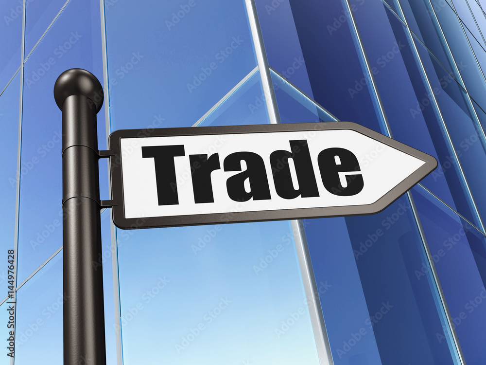 Finance concept: sign Trade on Building background
