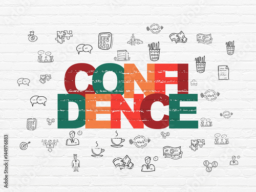 Business concept: Confidence on wall background