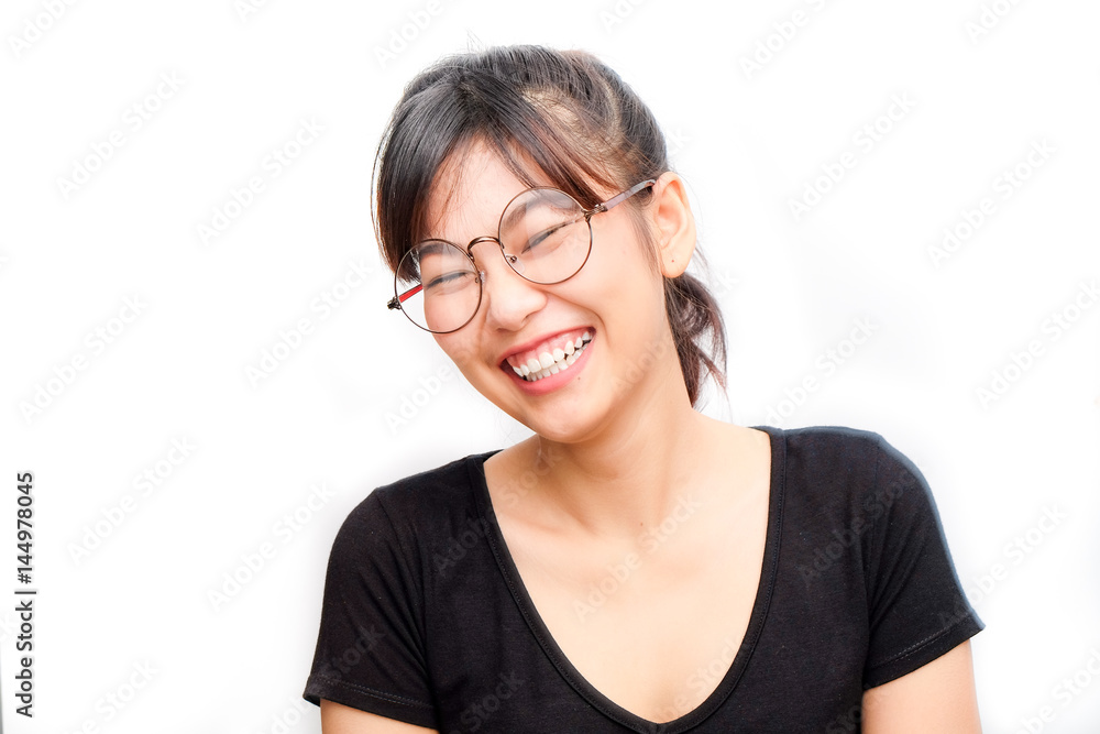 Smiling glasses asian confident fashion women Smiling glasses asian confident fashion women