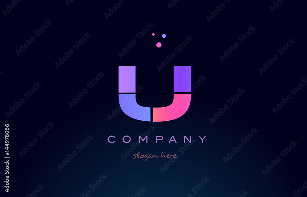 u creative blue pink purple alphabet letter logo icon design u creative blue pink purple alphabet letter logo icon design