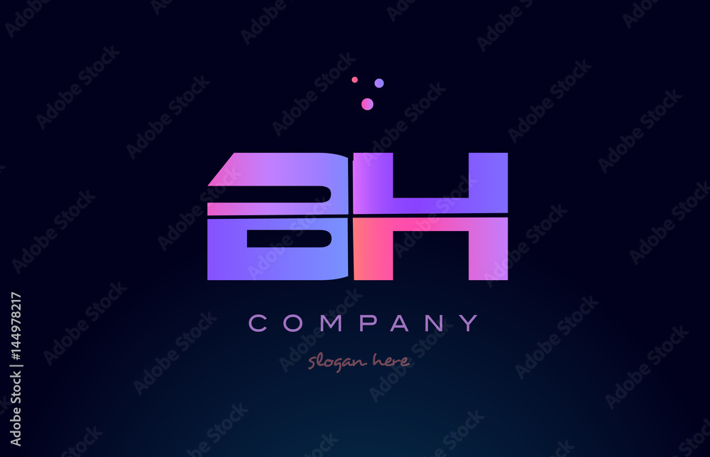 bh b h creative blue pink purple alphabet letter logo icon design bh b h creative blue pink purple alphabet letter logo icon design