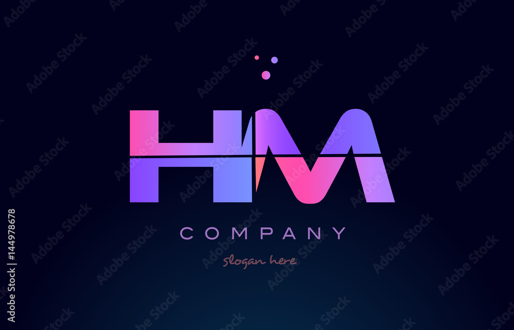 hm h m creative blue pink purple alphabet letter logo icon design hm h m creative blue pink purple alphabet letter logo icon design