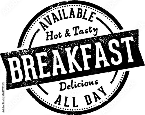 Breakfast Served All Day Menu Stamp