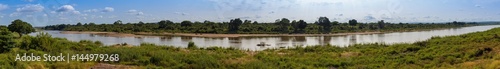 Panoramic view of Sabie River seen in the Kruger National Park from Lower Sabie Rest Camp
