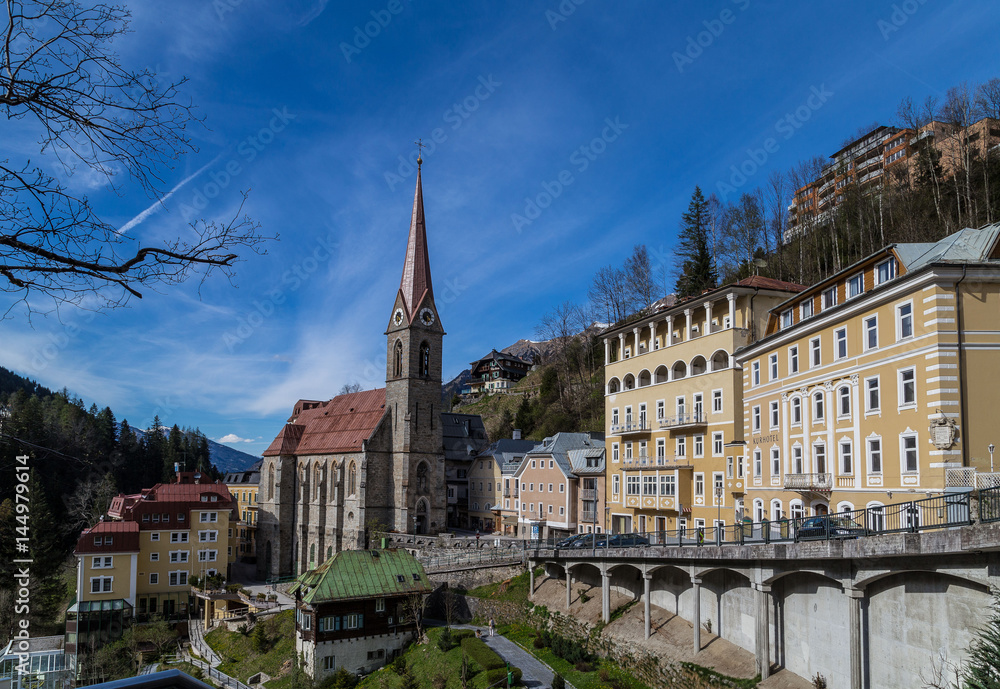 Bad Gastein in Österreich mit Blick auf die Preimskirche