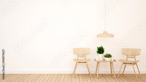 living area in coffee shop or restaurant - 3D Rendering