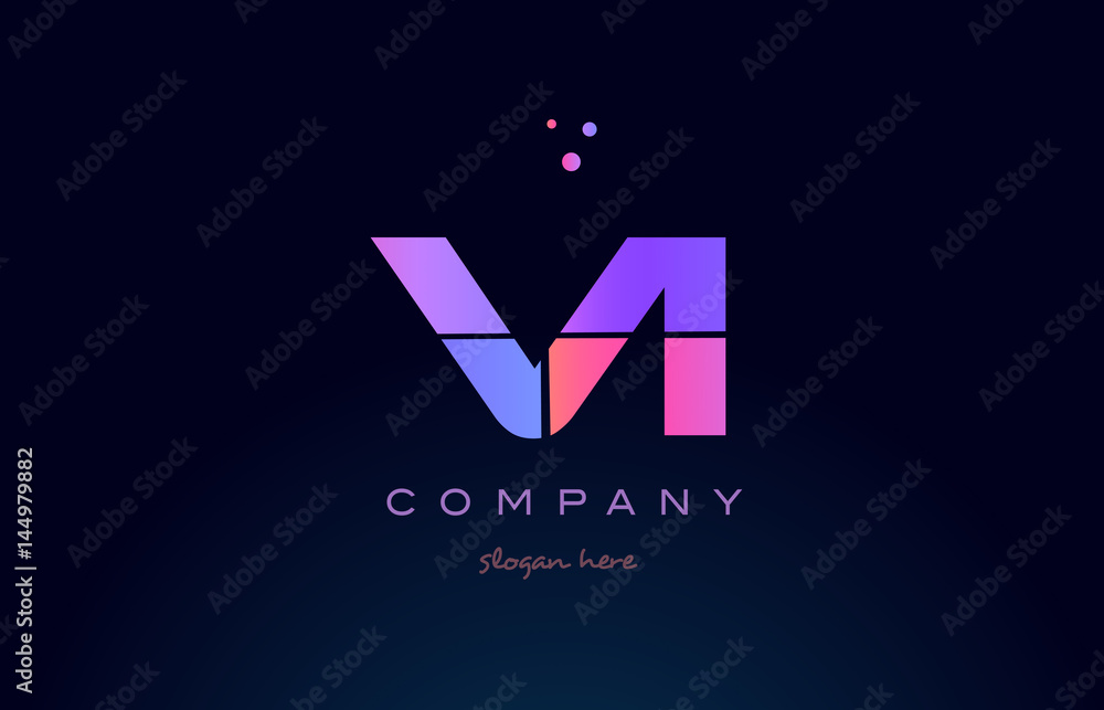 vi v i creative blue pink purple alphabet letter logo icon design vi v i creative blue pink purple alphabet letter logo icon design