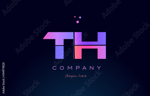 th t h creative blue pink purple alphabet letter logo icon design © dragomirescu