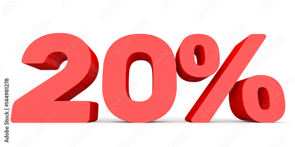 Twenty percent off. Discount 20 %. Twenty percent off. Discount 20 %.
