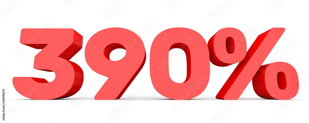 Three hundred and ninety percent. 390 %. 3d illustration. Three hundred and ninety percent. 390 %. 3d illustration.