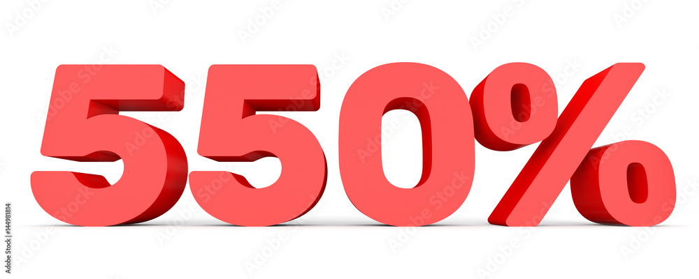 Five hundred and fifty percent. 550 %. 3d illustration. Five hundred and fifty percent. 550 %. 3d illustration.