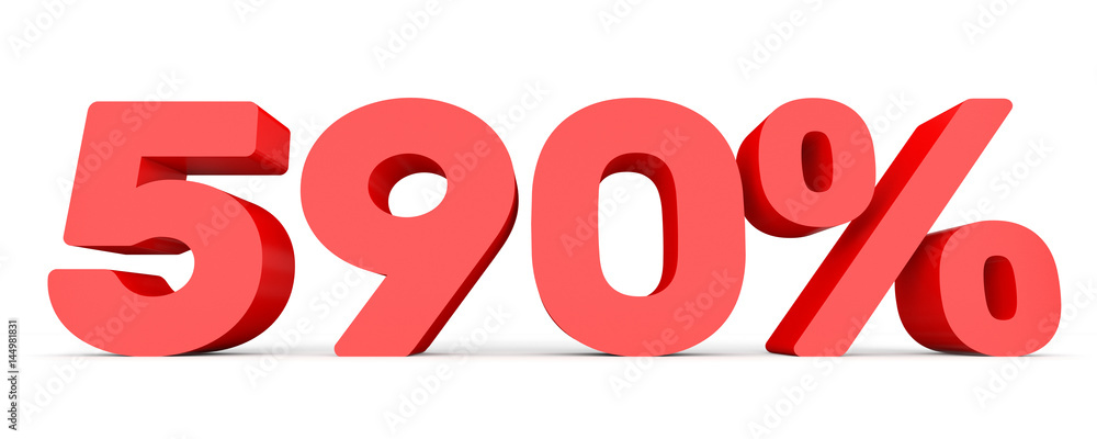 Five hundred and ninety percent. 590 %. 3d illustration. Five hundred and ninety percent. 590 %. 3d illustration.