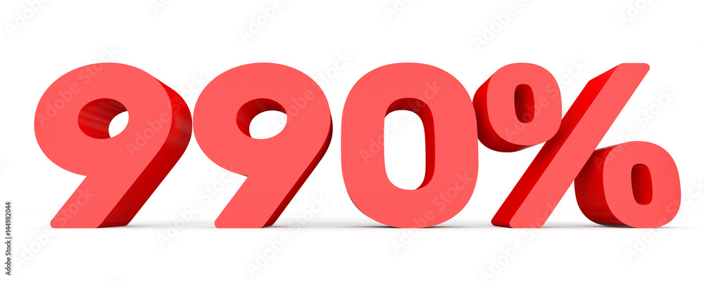 Nine hundred and ninety percent. 990 %. 3d illustration. Nine hundred and ninety percent. 990 %. 3d illustration.