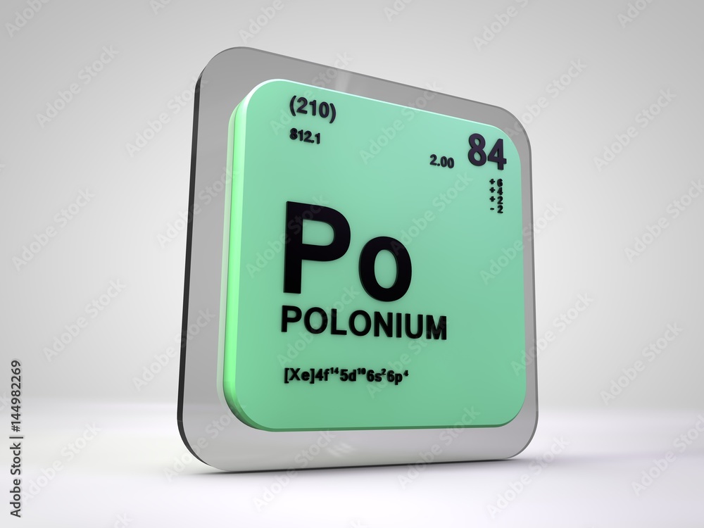 polonium - Po - chemical element periodic table 3d render polonium - Po - chemical element periodic table 3d render