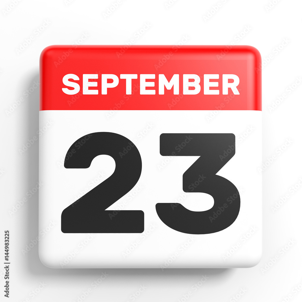 September 23. Calendar on white background. September 23. Calendar on white background.
